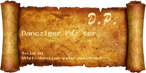 Dancziger Péter névjegykártya